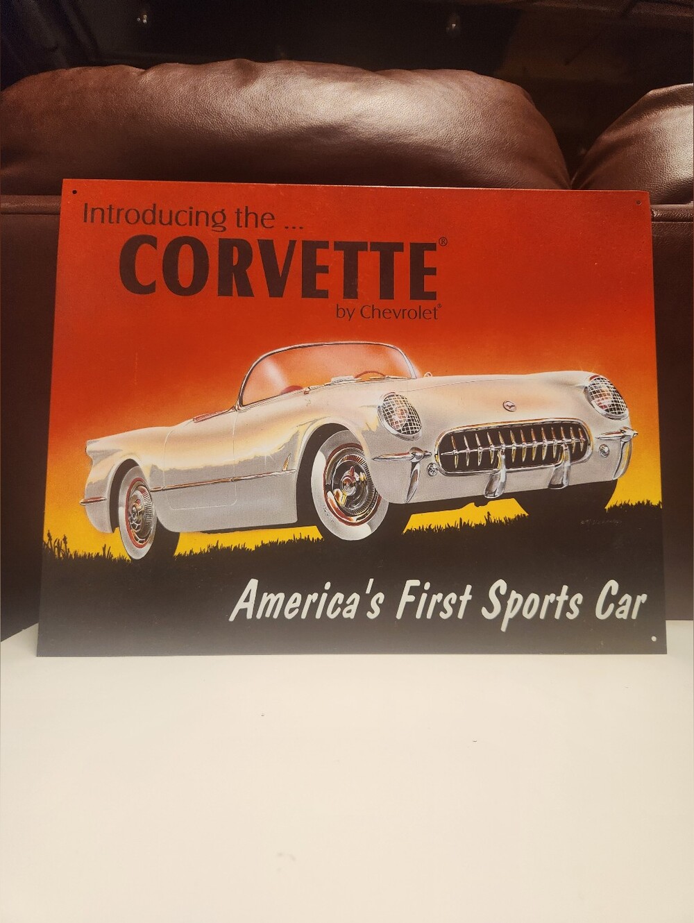 Vintage Style Corvette by Orange Automotive Wall Art Sign **READ**